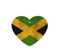 YYHHAOFA Old Jamaican Flag Prints Heart Shape Car Air Fresheners Cards Set of 6 Pieces : Hanging Scented Cards for bedroom Bathroom Car Interior Decor