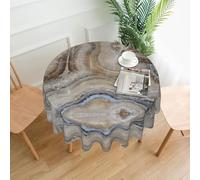 YYHHAOFA Onyx Stone Pale Blue Prints 60in Round Decorative Tablecloth - High-Grade Polyester Throw Cover for Dining, Parties, and Outdoor Events