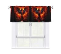 YYHHAOFA Orange Red Phoenix Prints Cozy Kitchen Window Layer - 54x18 Inch Peach Skin Valance for a Brighter Home