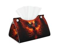 YYHHAOFA Orange Red Phoenix Prints High-grade Long Tissue Box Cover