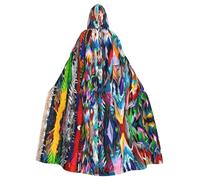 YYHHAOFA Origami Multicolor Papercraft Cranes Printing Halloween Adult Hooded Cape Cloak For Role-Playing, Stage Costumes, Parties Easy Care