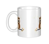 YYHHAOFA Owl under the starry sky Prints mug ceramic Mugs for cappuccino, latte, cereal, yogurt, milk, hot or cold drinks Micro-wave oven