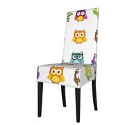 YYHHAOFA Owls Birds Prints Dining Chair Throws - Stretch Slipcovers Revitalize Your Seating with Easy Style & Easy Care