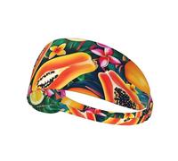YYHHAOFA Papaya Orange Pattern Sports Headband for Women Sweat Proof Bandeau Summer Elastic Band