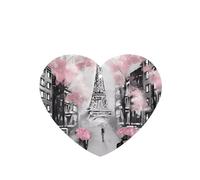 YYHHAOFA Paris Street Eiffel Tower Pink Floral Prints Heart Shape Car Air Fresheners Cards Set of 6 Pieces : Hanging Scented Cards for bedroom Bathroom Car Interior Decor