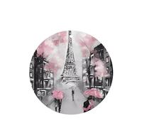 YYHHAOFA Paris Street Eiffel Tower Pink Floral Prints Round Shape Car Air Fresheners Cards Set of 6 Pieces : Hanging Scented Cards for bedroom Bathroom Car Interior Decor