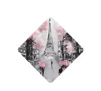 YYHHAOFA Paris Street Eiffel Tower Pink Floral Prints Square Car Air Fresheners Cards Set of 6 Pieces : Hanging Scented Cards for bedroom Bathroom Car Interior Decor