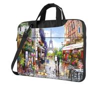YYHHAOFA Paris Street Scene Eiffel Tower Prints Ultra-thin portable shoulder laptop bag 13 inch Stylish and Protective Super soft lining