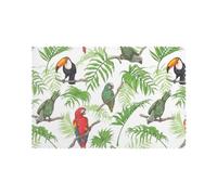 YYHHAOFA Parrot Birds and Tropical Tree Prints Quality Table Layers - Heat Resistant Placemats, 12x18 Inch, 6-Piece Washable Dining Covers for Home & Hotel Decor