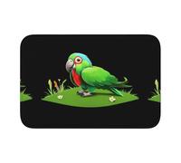 YYHHAOFA Parrot on The Grass Pattern Crystal Velvet Lock Edge Floor mat, Bedroom Carpet, Parlor, Dormitory Home Decoration
