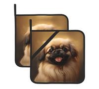 YYHHAOFA Pekingese Dog Pattern Square Insulated Pot Set of 2 Holder Heat Resistant Kitchen Mats Anti-scalding and Heat Insulation 8x8 in