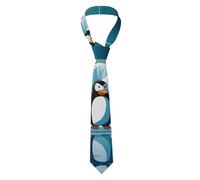 YYHHAOFA Penguin Antarctica Ice Picture Men's Necktie for Business, Daily Wear, Work, Birthdays, Weddings, Parties, Banquets Easy Care 57X3.1 In