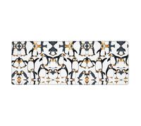 Yyhhaofa Penguin Dabbing Printed Extra Large Mouse Pad, Computer Office Anti Slip Gaming Keyboard Thickened Version 12x31.5in