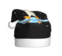 YYHHAOFA Penguin stepping in puddle Pattern Christmas Hat for Adult Making It a Fun and Durable Gift for Men and Women