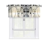 YYHHAOFA Piano Music Symbol Prints Cozy Kitchen Window Layer - 54x18 Inch Peach Skin Valance for a Brighter Home