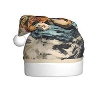 YYHHAOFA Picnic by the sea Picture Christmas Hat for Adult for men and women clothing headband for festive occasions
