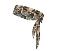 YYHHAOFA Picnic by the sea Printed Sports headscarf, sweat absorbing and breathable, motion headband, double-sided kerchief