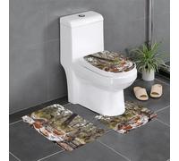 YYHHAOFA Picnic Kangaroo Pattern Three Piece Set of Bathroom Floor mats, Bathroom Shower mats, Anti Slip Quick Drying