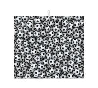 YYHHAOFA Pile of footballs Prints Kitchen Drying Mat - Absorbent Dish Throw for Countertops, Quick-Dry Non-Slip Layer with Stylish Prints, for New Homes