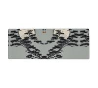 Yyhhaofa Pine Tree Under The Moon Printed Extra Large Mouse Pad, Computer Office Anti Slip Gaming Keyboard Thickened Version 12x31.5in