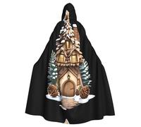YYHHAOFA Pinecone Cottage Printed Adult Hooded Cloak is a super large, comfortable, and durable Halloween hooded poncho