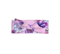YYHHAOFA Pink Butterfly Prints Baby Bow Throw - Soft & Stretchy Nylon-Spandex Headband for Newborns 0-6 Months - Ideal Shower Gift