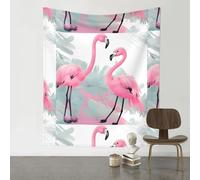YYHHAOFA Pink Flamingo Prints 60x51in Wall Tapestry - Durable Polyester Throw Blanket for Dorm Decor, Beach Picnics & Versatile Room Layering