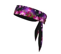 YYHHAOFA Pink Flower and Butterfly Printed Sports Double-Sided Headscarf Quick Drying, Moisture Wicking for Women, Girls, and Men