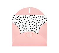 YYHHAOFA Pink Greeting Card Black And White Polka Dot Picture 4x6in for Christmas, children's birthdays, Valentine's Day, wedding anniversaries, and party invitations