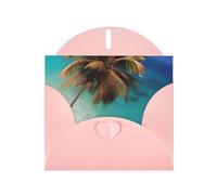 YYHHAOFA Pink Greeting Card Caribbean Islands Picture 4x6in for Christmas, children's birthdays, Valentine's Day, wedding anniversaries, and party invitations