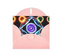 YYHHAOFA Pink Greeting Card Cosmic Stars Picture for Christmas, Children's Birthday, Valentine's Day, and Party Invitation
