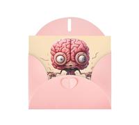 YYHHAOFA Pink Greeting Card Human Brain Picture for Christmas, Children's Birthday, Valentine's Day, and Party Invitation