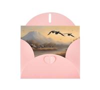 YYHHAOFA Pink Greeting Card Hunting Flying Wild Ducks Picture for Christmas, Children's Birthday, Valentine's Day, and Party Invitation