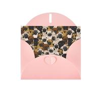 YYHHAOFA Pink Greeting Card Imagen De Pug Picture 4x6in for Christmas, children's birthdays, Valentine's Day, wedding anniversaries, and party invitations