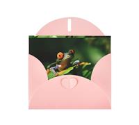YYHHAOFA Pink Greeting Card Peace Frog Tree Picture 4x6in for Christmas, children's birthdays, Valentine's Day, wedding anniversaries, and party invitations