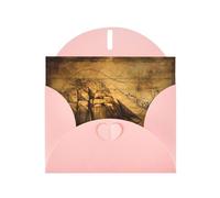 YYHHAOFA Pink Greeting Card Sailing Pirate Theme Picture 4x6in for Christmas, children's birthdays, Valentine's Day, wedding anniversaries, and party invitations