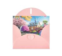 YYHHAOFA Pink Greeting Card Unicorn Fairy Tale Picture for Christmas, Children's Birthday, Valentine's Day, and Party Invitation