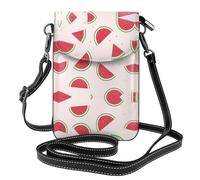 YYHHAOFA Pink watermelon Pattern Ladies' mobile phone with leather foreskin, crossbody flip cover, small adjustable shoulder strap