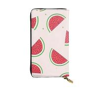 YYHHAOFA Pink Watermelon Printed Leather Long Clutch Wallet : Comfortable, Lightweight,Fashion, Durable 7.48 x 4.13 in