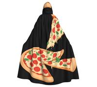 YYHHAOFA Pizza Drawing Moment Pattern Halloween Adult Hooded Cape Men'S And Women'S Clothing Mantle Role-Playing