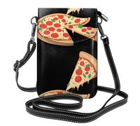 YYHHAOFA Pizza Drawing Moment Pattern Small Leather Women'S Crossbody Flip Phone Bag, Waterproof And Durable