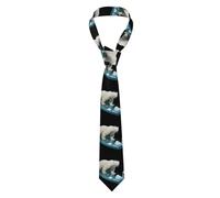 YYHHAOFA Polar Bear on Ice Picture Men's tie classic style suit cravat suitable for holidays and work