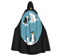 YYHHAOFA Polar bears and penguins Prints Halloween Adult Hooded Cloak is a super large, comfortable, and durable cloak designed for adults