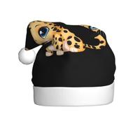 YYHHAOFA Poor Little Leopard Prints Christmas Headwear | for Adults Festive Plush Throw with Pom-Pom - Holiday Party Costume Accessory