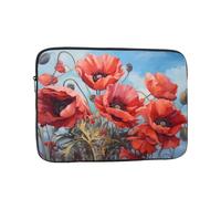 YYHHAOFA Poppies on Blue Sky Picture Portable Laptop Sleeve Case - Shockproof Portable Laptop Sleeve Bag 13 inch for Men and Women Business Travel, Office Daily Use