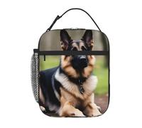 YYHHAOFA Portable Insulated Lunch Bag Maple German Shepherd Dog Printing Reusable Lunch Bag Durable for Men and Women Easy Carrying