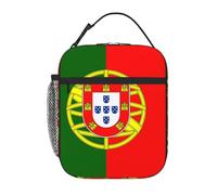YYHHAOFA Portable Insulated Lunch Bag Portuguese Flag Printing Reusable Lunch Bag Durable for Men and Women Easy Carrying