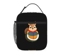 YYHHAOFA Portable Insulated Lunch Bag Squirrel in A Sleeping Bag Printing Reusable Lunch Bag Durable for Men and Women Easy Carrying