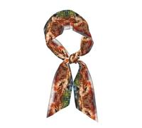 YYHHAOFA Prawns Pattern Long Strip Silk Scarf For Women, Soft And Smooth Strip, Handbag Accessories