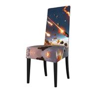 YYHHAOFA Protection cover for dining chair Asteroid Impact Printing - Soft, Comfortable, Needed Stretchable for Most Armless Chair